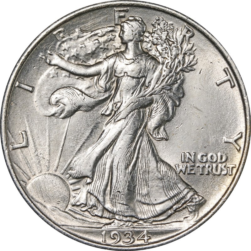 1934-P Walking Liberty Half Silver Coin Circulated (1 of 2)