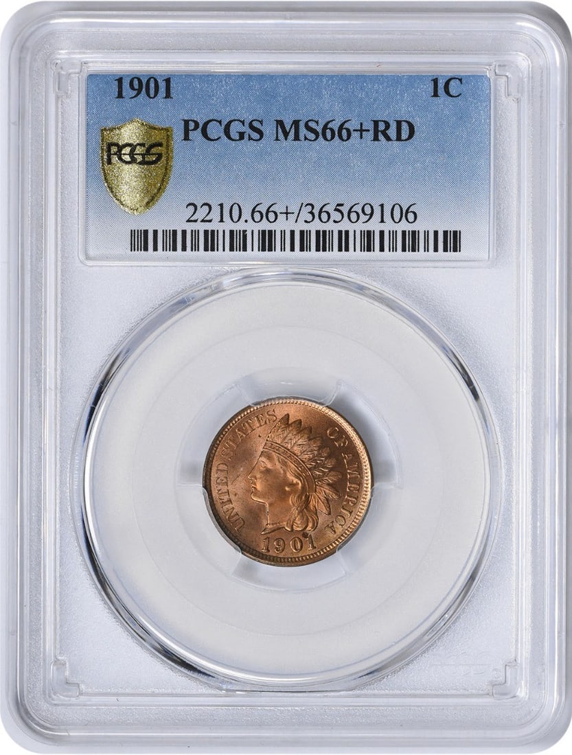 1901 Indian Head Cent MS66 RD PCGS Uncirculated Copper Coin (1 of 4)
