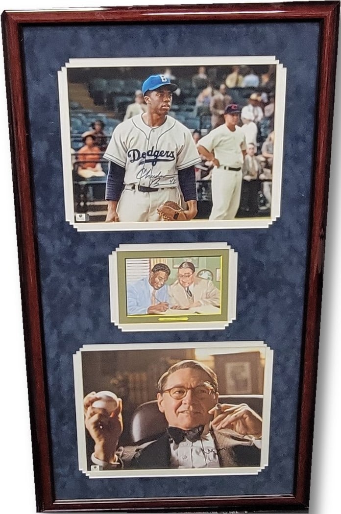 Chadwick Boseman Harrison Ford Dual Signed 11x14 Framed Photos 42 Movie COA (1 of 4)