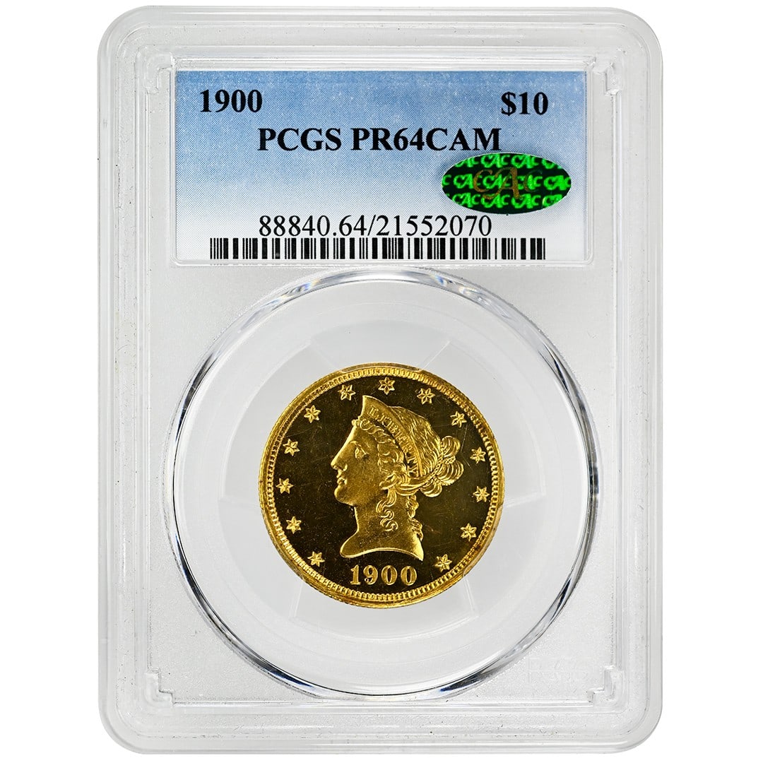 1900 $10 Liberty Head Gold Coin PR64CAM CAC Rare Proof Cameo (1 of 2)