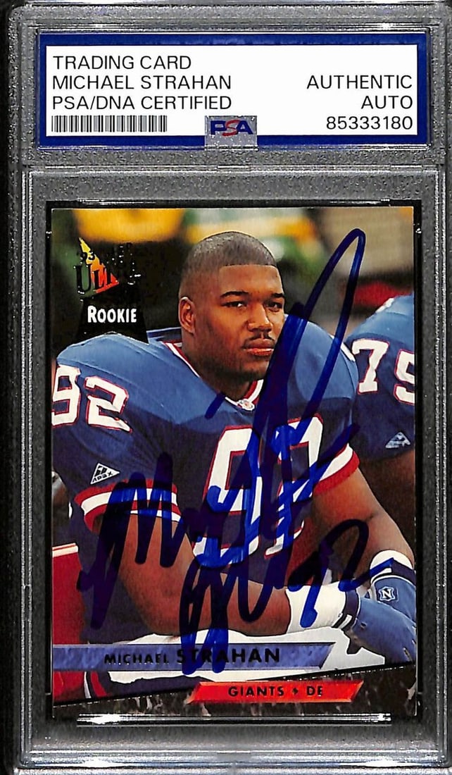 Michael Strahan HOF Signed 1993 Fleer Ultra Rookie Card #331 PSA Authenticated (1 of 1)
