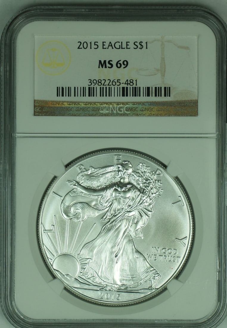 2015 American Silver Eagle $1 Coin NGC MS 69 Uncirculated (1 of 2)