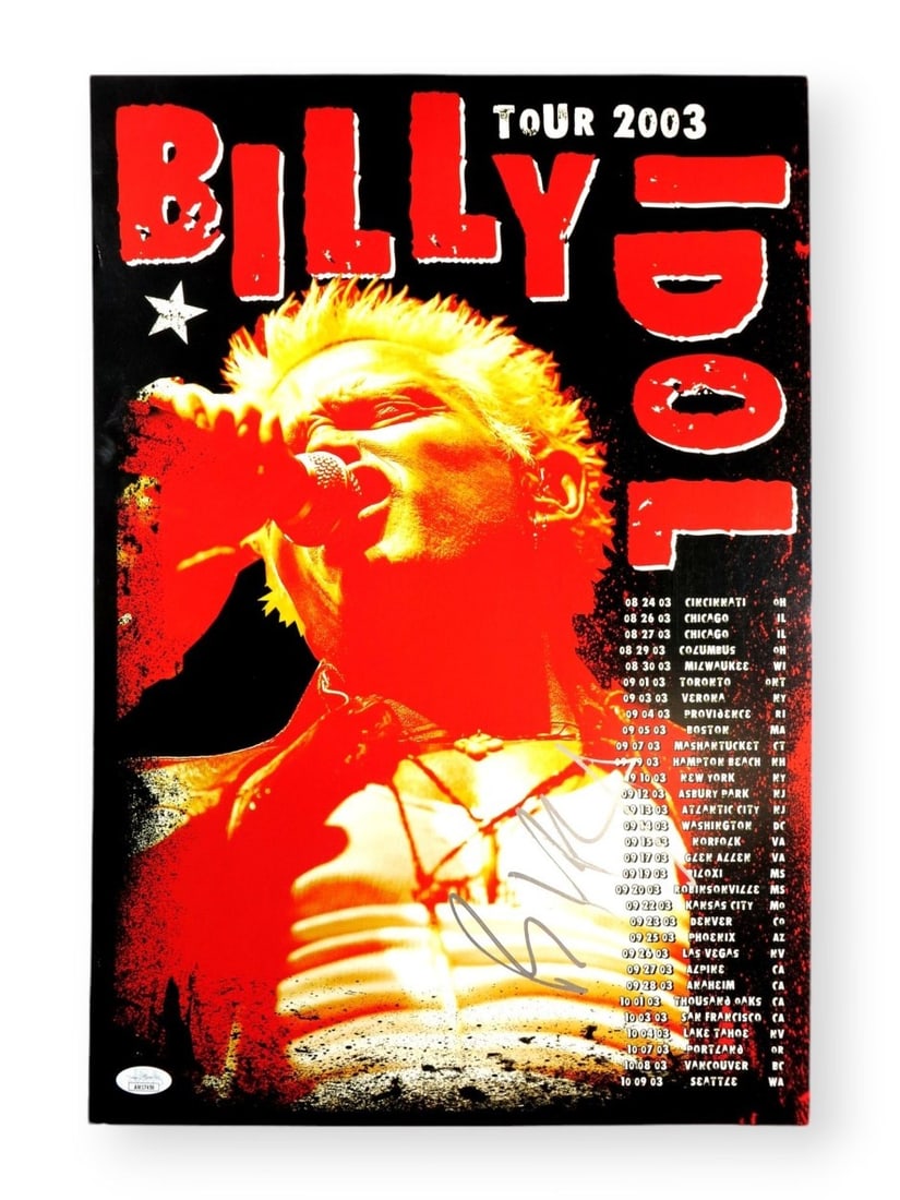 Billy Idol Autographed 13x19 Poster 2003 Tour JSA Certified (1 of 4)