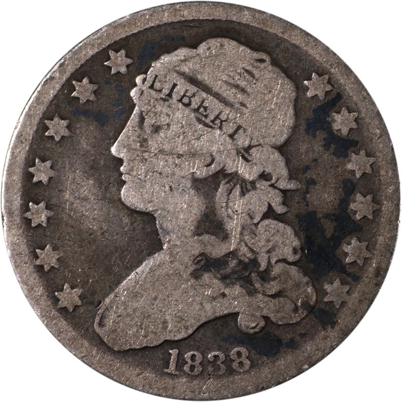 1838 Capped Bust Quarter Silver Coin Uncertified Circulated (1 of 2)