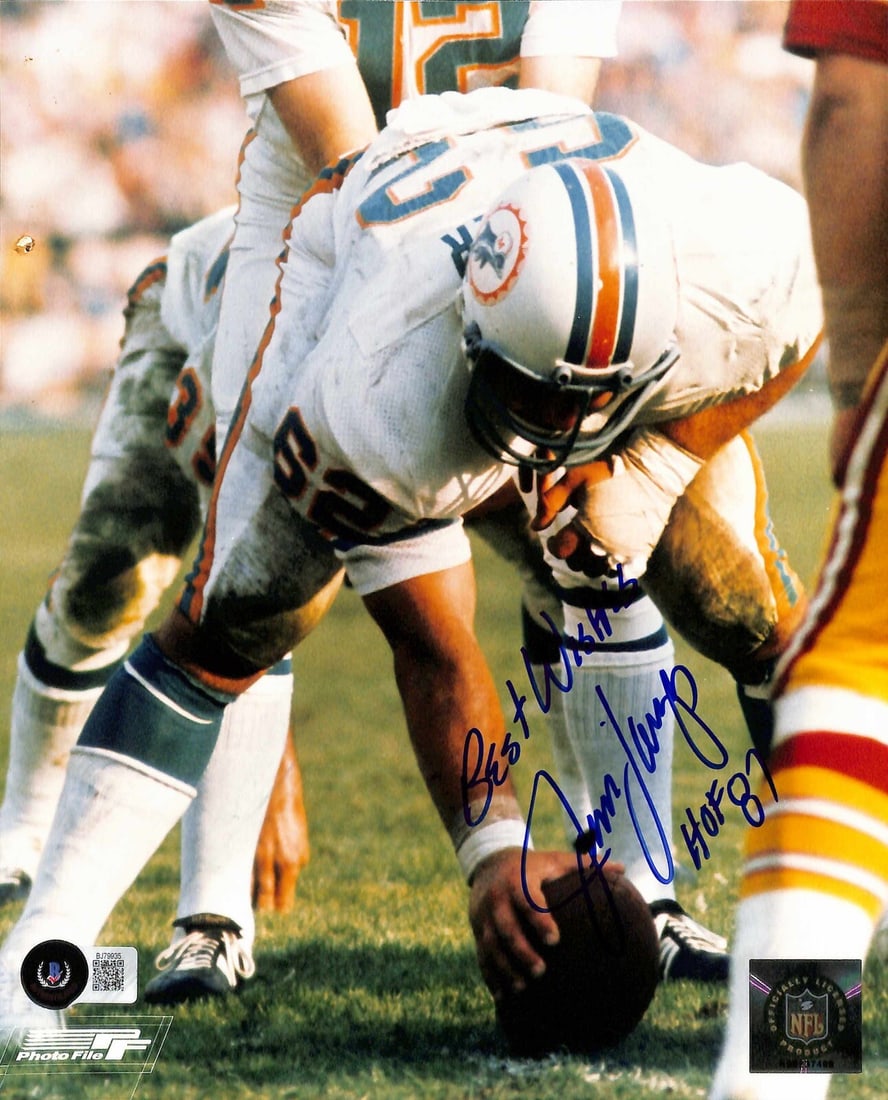 Jim Langer Signed 8x10 Photo Inscribed HOF 87 Beckett Certified (1 of 1)