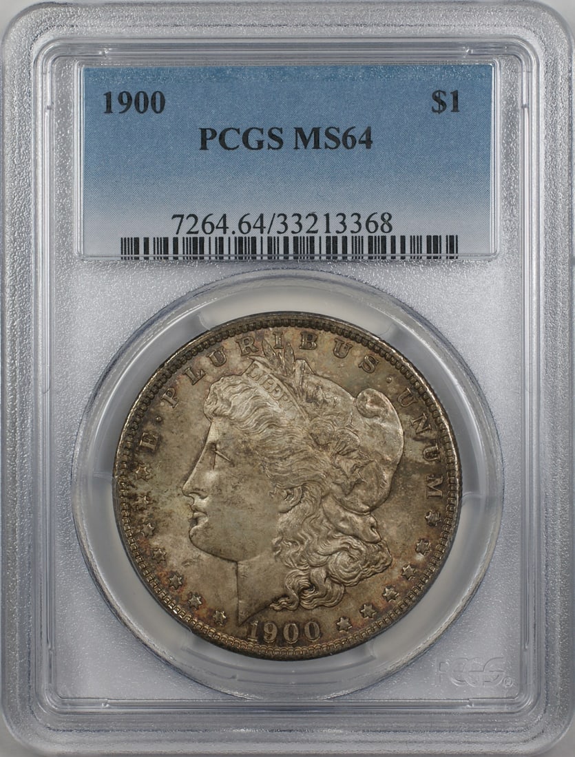 1900 Morgan Silver Dollar Coin PCGS MS 64 Toned Silver (1 of 2)