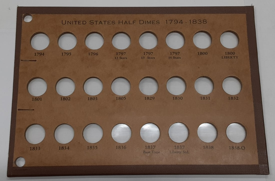 Complete Set Meghrig Coin Pages for US Half Dimes 1360A to 1360D (1 of 3)
