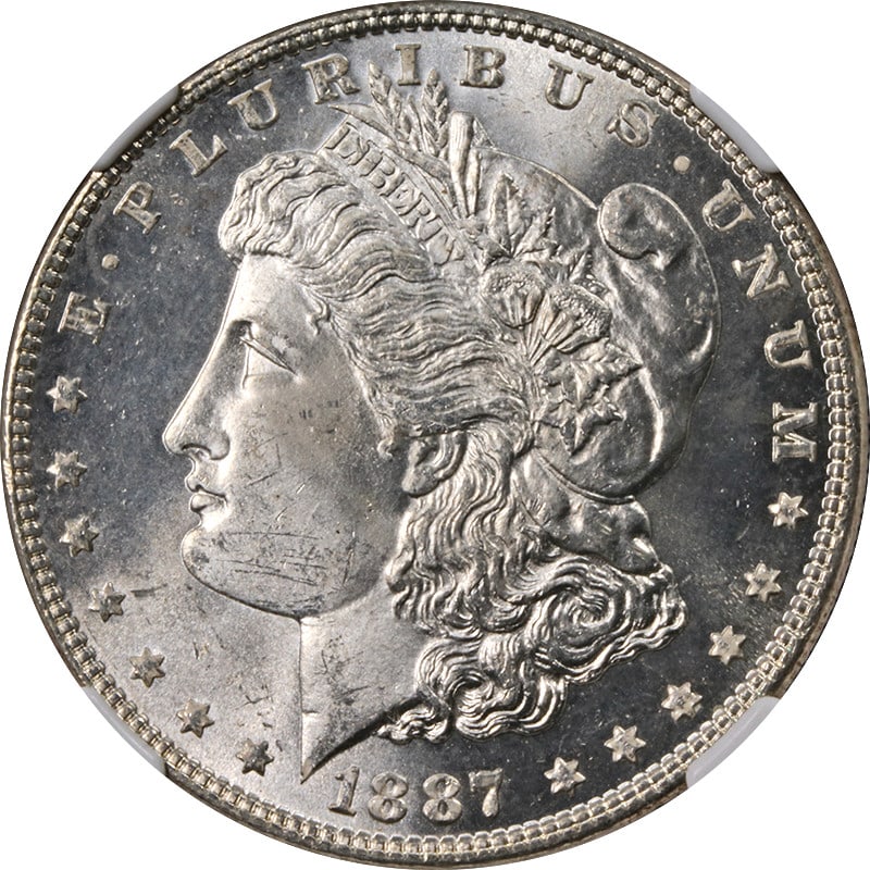 1887-P Morgan Silver Dollar NGC MS64+ Uncirculated with Toning (1 of 4)