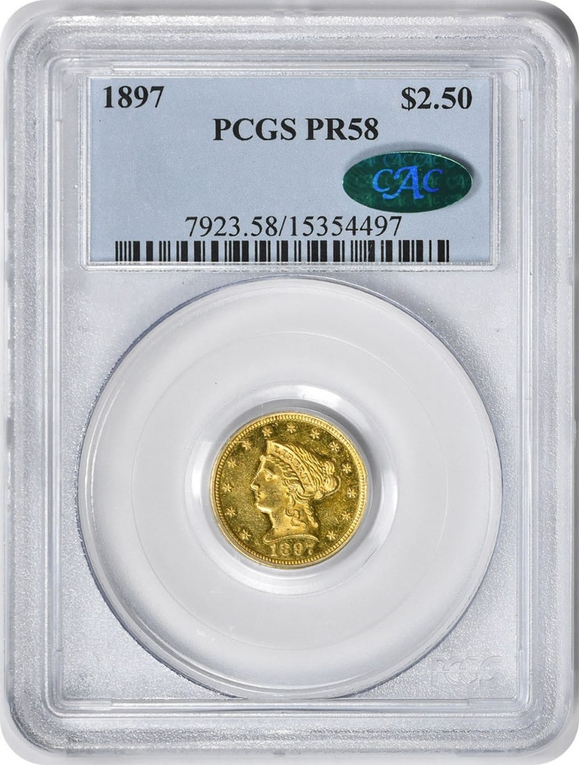 1897 Gold Liberty Head $2.50 Coin PR58 PCGS Certified (1 of 4)