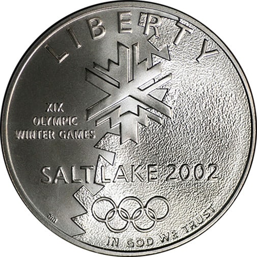 2002-P NGC MS70 Olympics Commemorative Silver Dollar Coin (1 of 3)