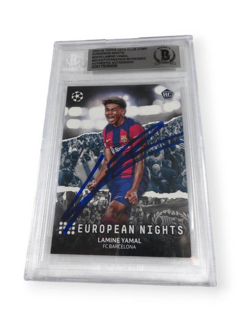 Lamine Yamal 2023-24 Topps UEFA Club Signed Auto Card EN10 BGS (1 of 2)