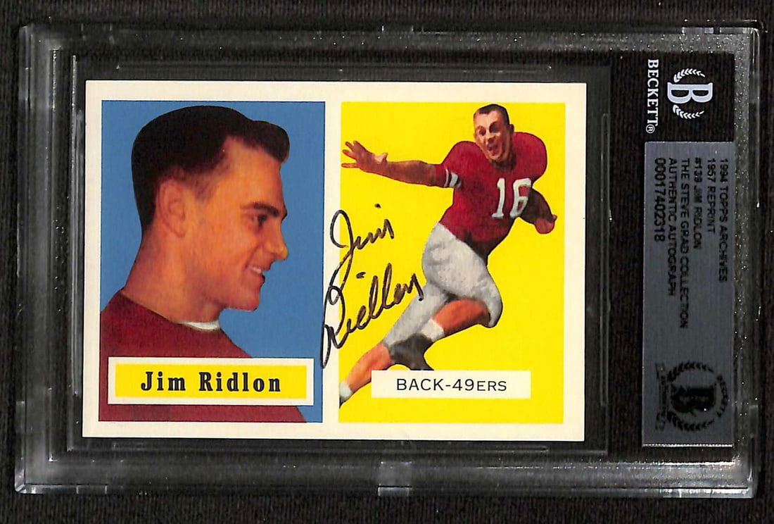 Jim Ridlon Signed 1994 Topps Archives 1957 #139 Card Beckett Authenticated (1 of 1)
