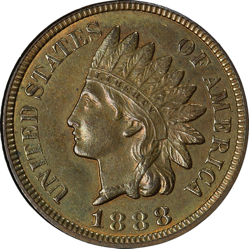 1888 Indian Cent Uncirculated Choice BU Strong Strike Copper (1 of 2)