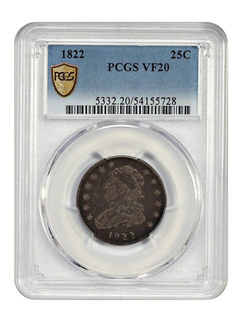 1822 Capped Bust Quarter 25C PCGS VF20 Certified (1 of 4)
