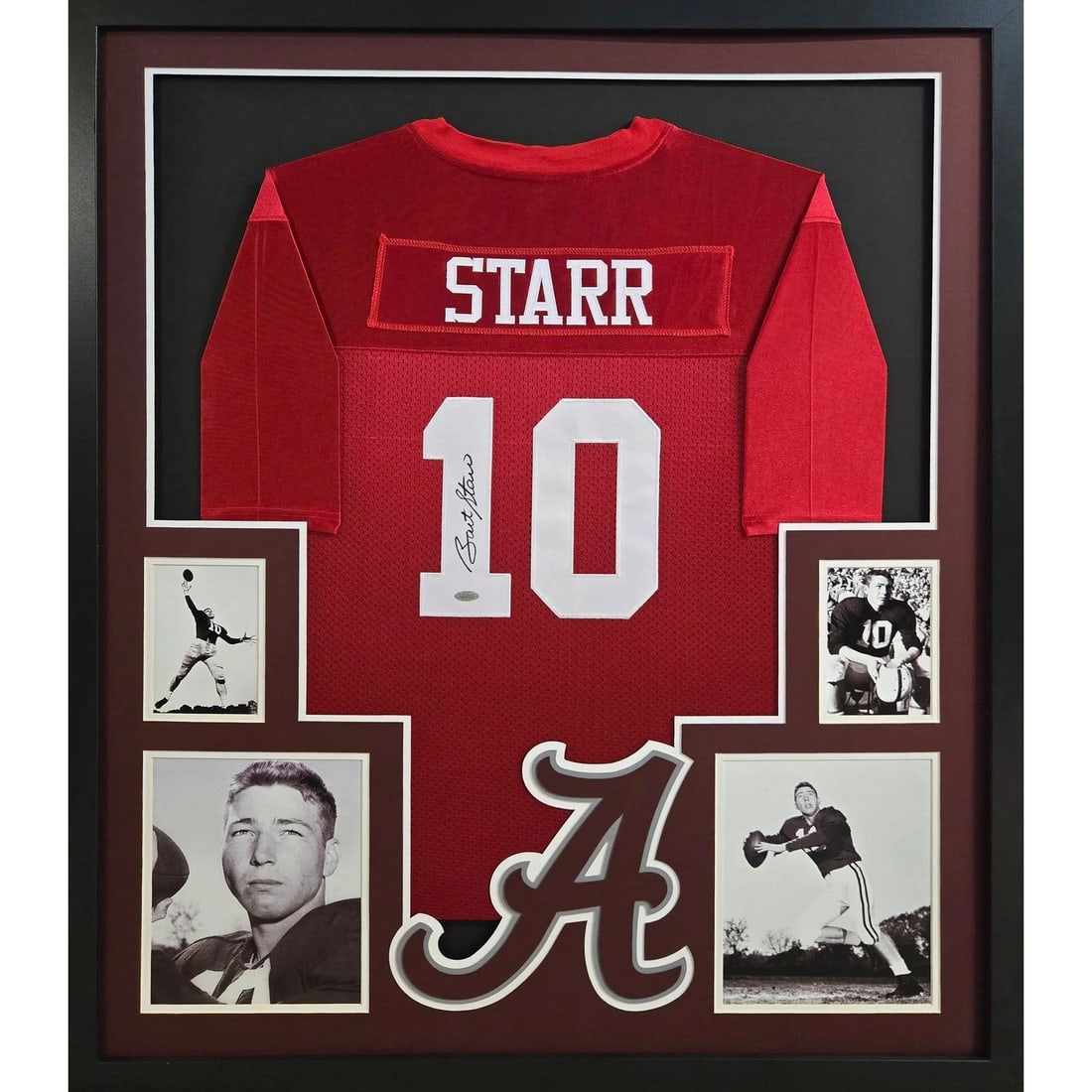 Bart Starr Signed Framed Alabama Jersey Steiner Authenticated 42x34 (1 of 2)