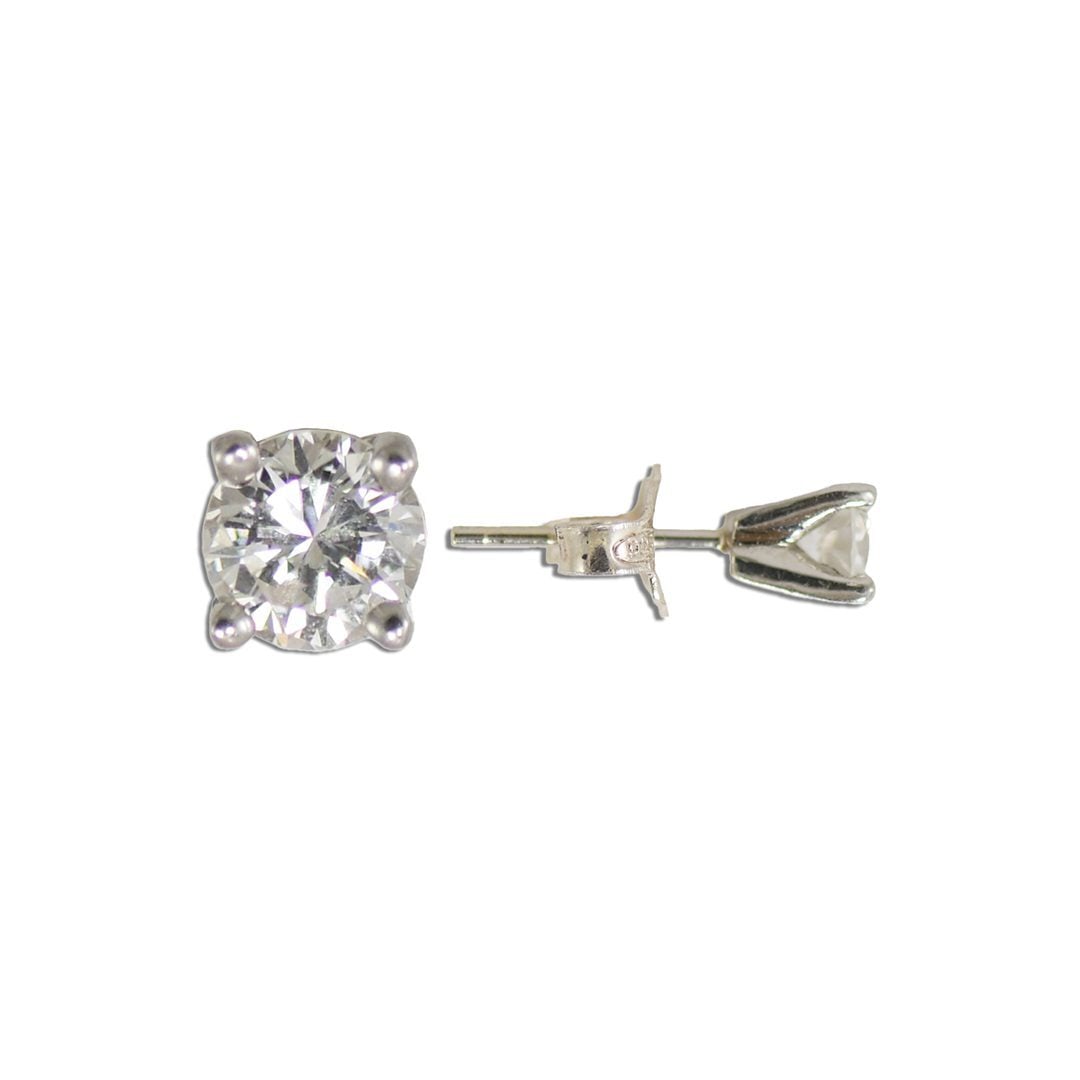 14K White Gold 0.66ct Diamond Stud Earrings G-H-I VS2 (1 of 4)