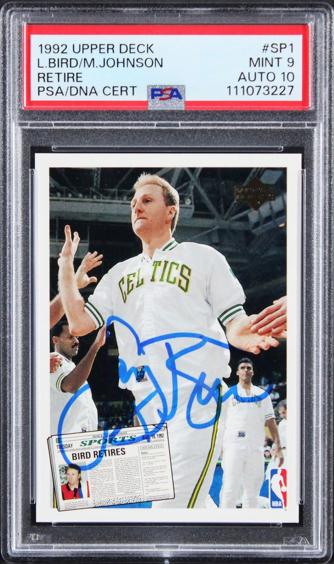Larry Bird Magic Johnson Signed 1992 UD #SP1 Card PSA Gem Mint 10 (1 of 2)