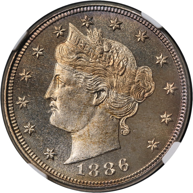 1886 Liberty V Nickel NGC PF66 Cameo Stunning Color (1 of 4)