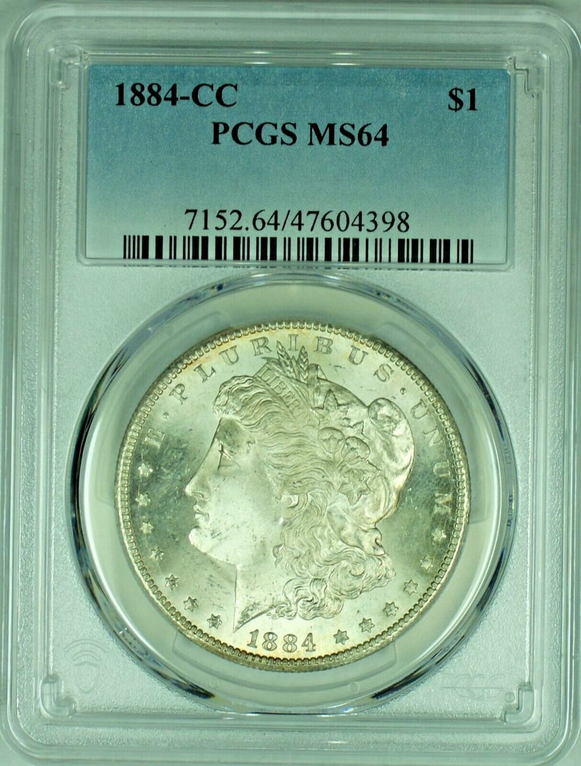 1884-CC Morgan Silver Dollar PCGS MS 64 Uncirculated Silver Coin (1 of 2)