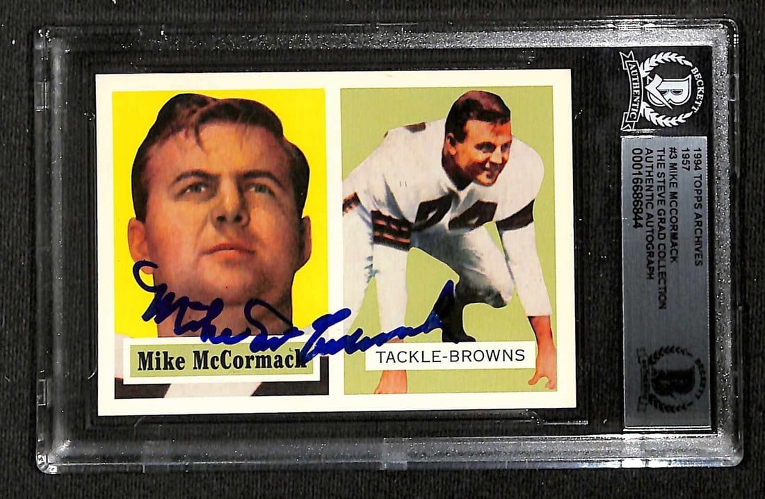 Mike McCormack 1994 Topps Archives 1957 #3 Signed Card Beckett Authenticated (1 of 1)