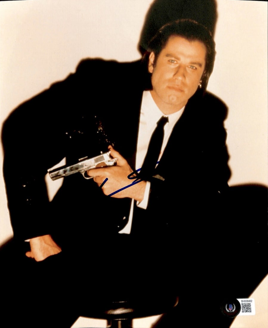 John Travolta Signed Vincent Vega Pulp Fiction 8x10 Beckett Authenticated (1 of 1)
