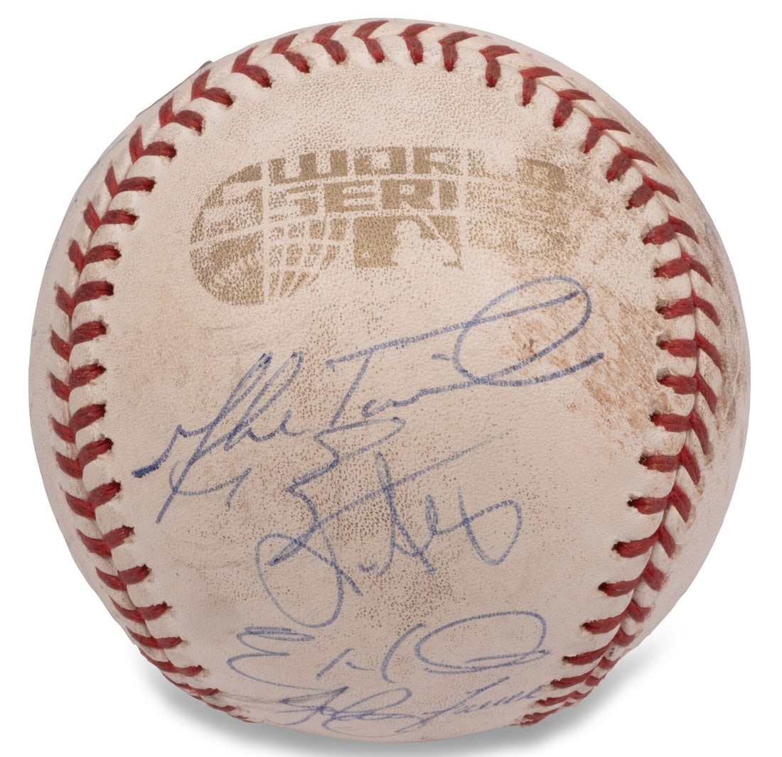 2007 Boston Red Sox Team Signed Game Used World Series Baseball PSA Authenticated (1 of 8)