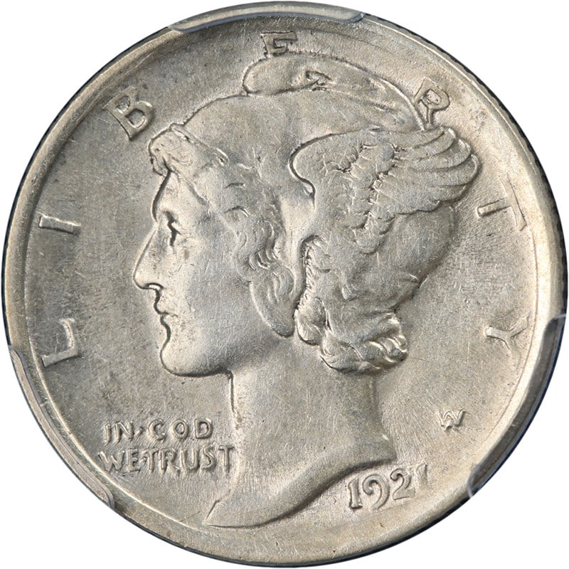 1921-P Mercury Dime PCGS AU53 Key Date Silver Coin (1 of 4)