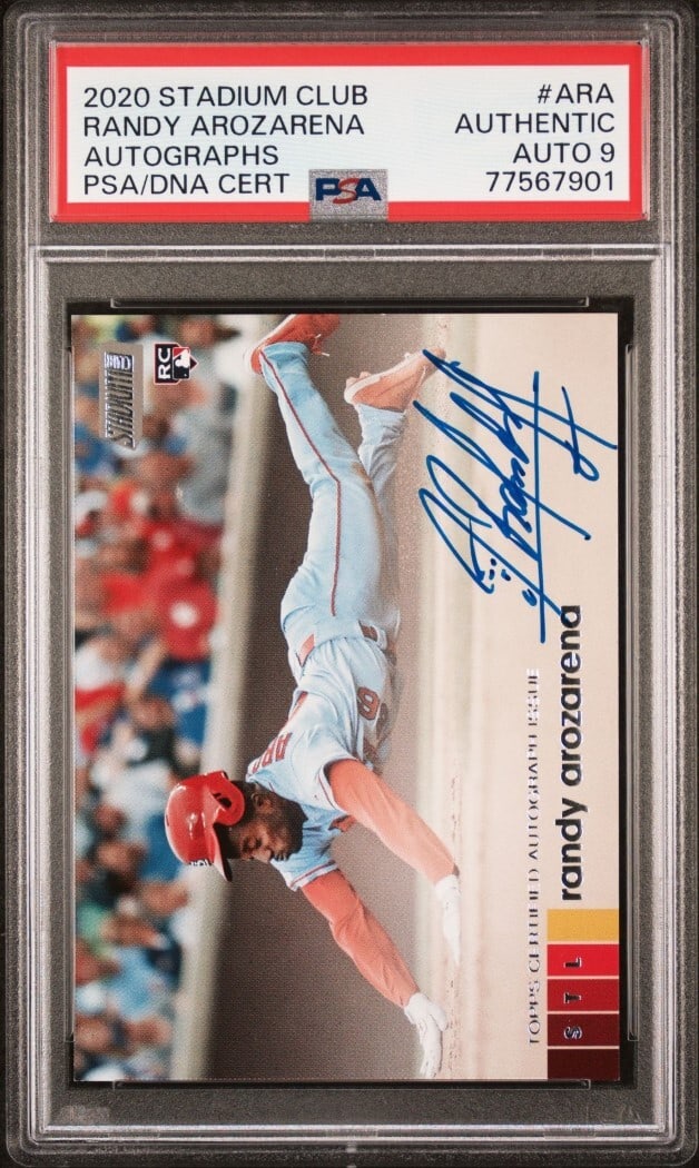 Randy Arozarena 2020 Topps Stadium Club Autograph PSA 9 Baseball Card (1 of 2)