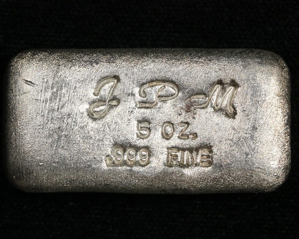 5 oz .999 Silver Loaf Bar Jackson Precious Metals JPM 1980s Vintage (1 of 3)