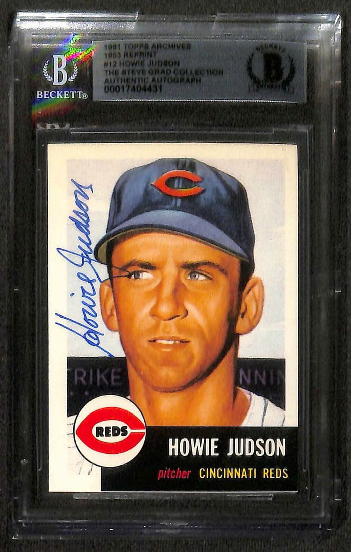 Howie Judson Signed 1991 Topps Archives 53 Reprint #12 Beckett Authenticated Card (1 of 1)