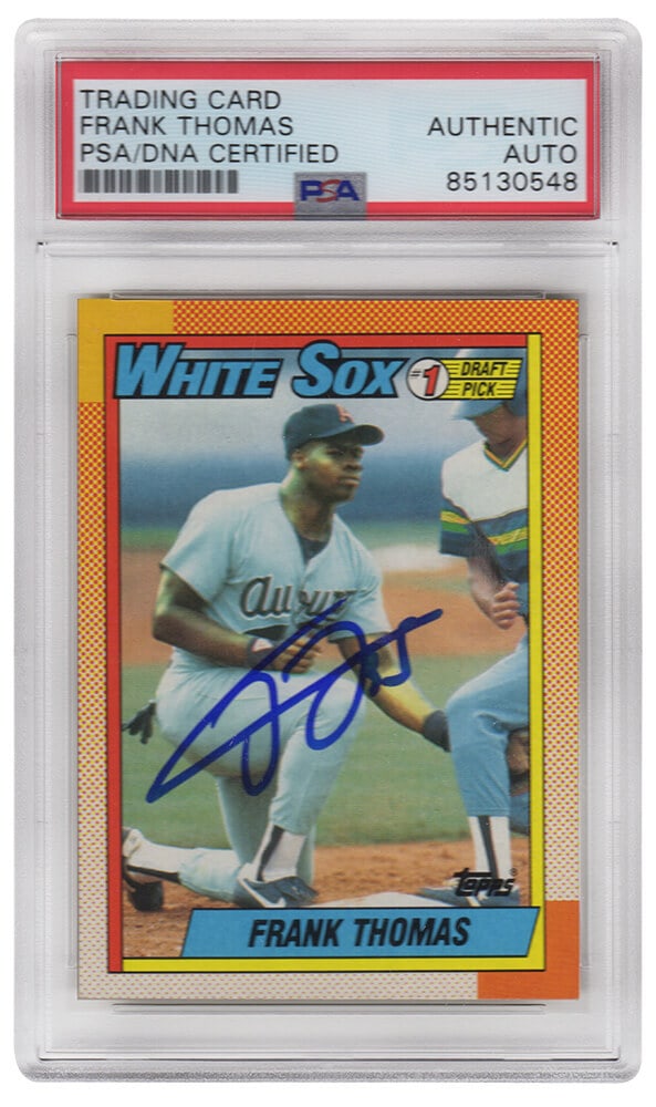 Frank Thomas Signed 1990 Topps RC Baseball Card #414 PSA Slabbed (1 of 2)
