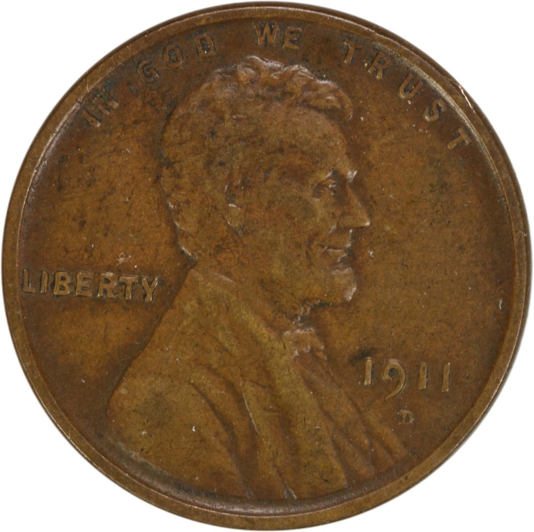 1911-D Lincoln Wheat Cent EF Uncertified Copper Coin (1 of 2)