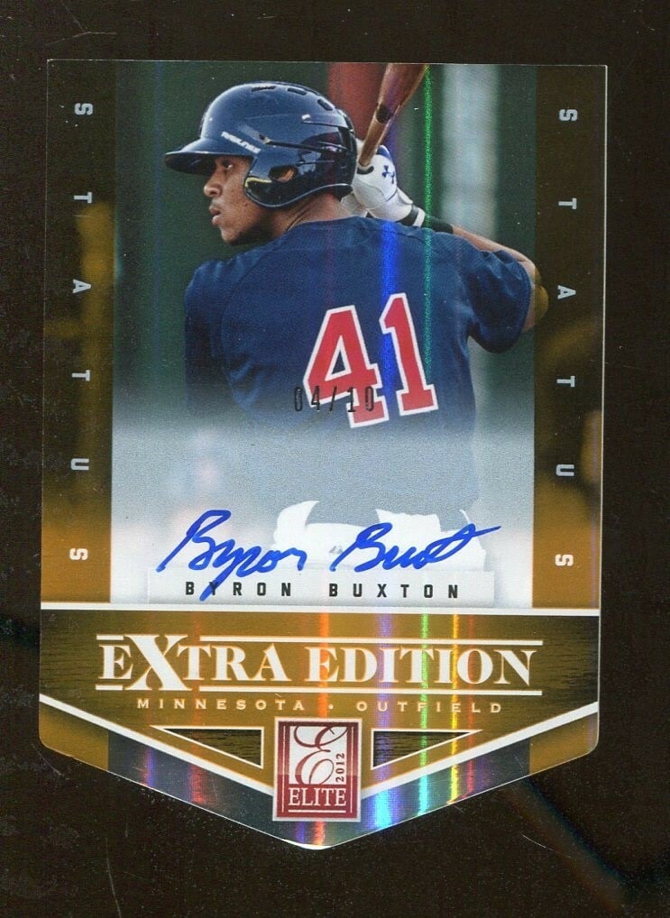 Byron Buxton 2012 Panini Elite Extra Edition Gold Auto RC 4/10 (1 of 2)