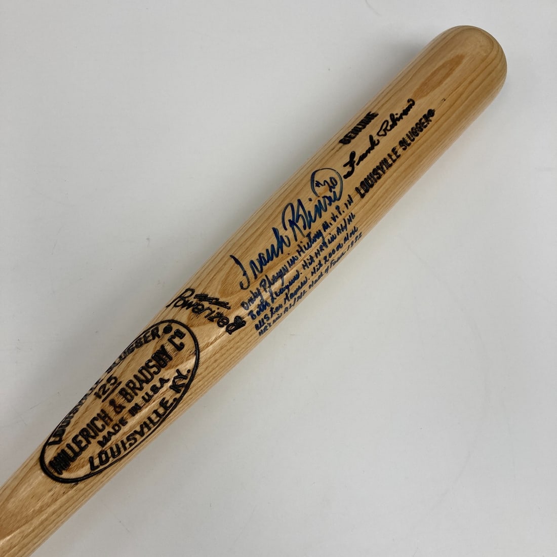 Frank Robinson Signed Career Stat Baseball Bat Beckett Authenticated (1 of 5)