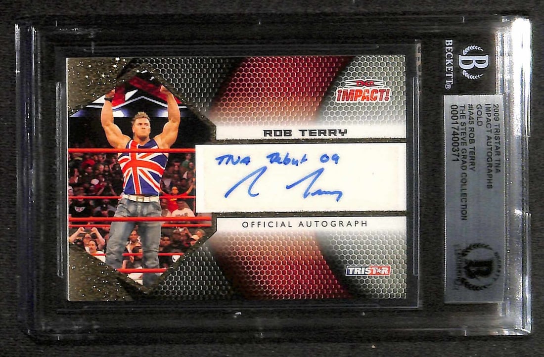 Rob Terry Signed 2009 TRISTAR TNA Impact Autographs Gold Card Beckett Authenticated (1 of 1)