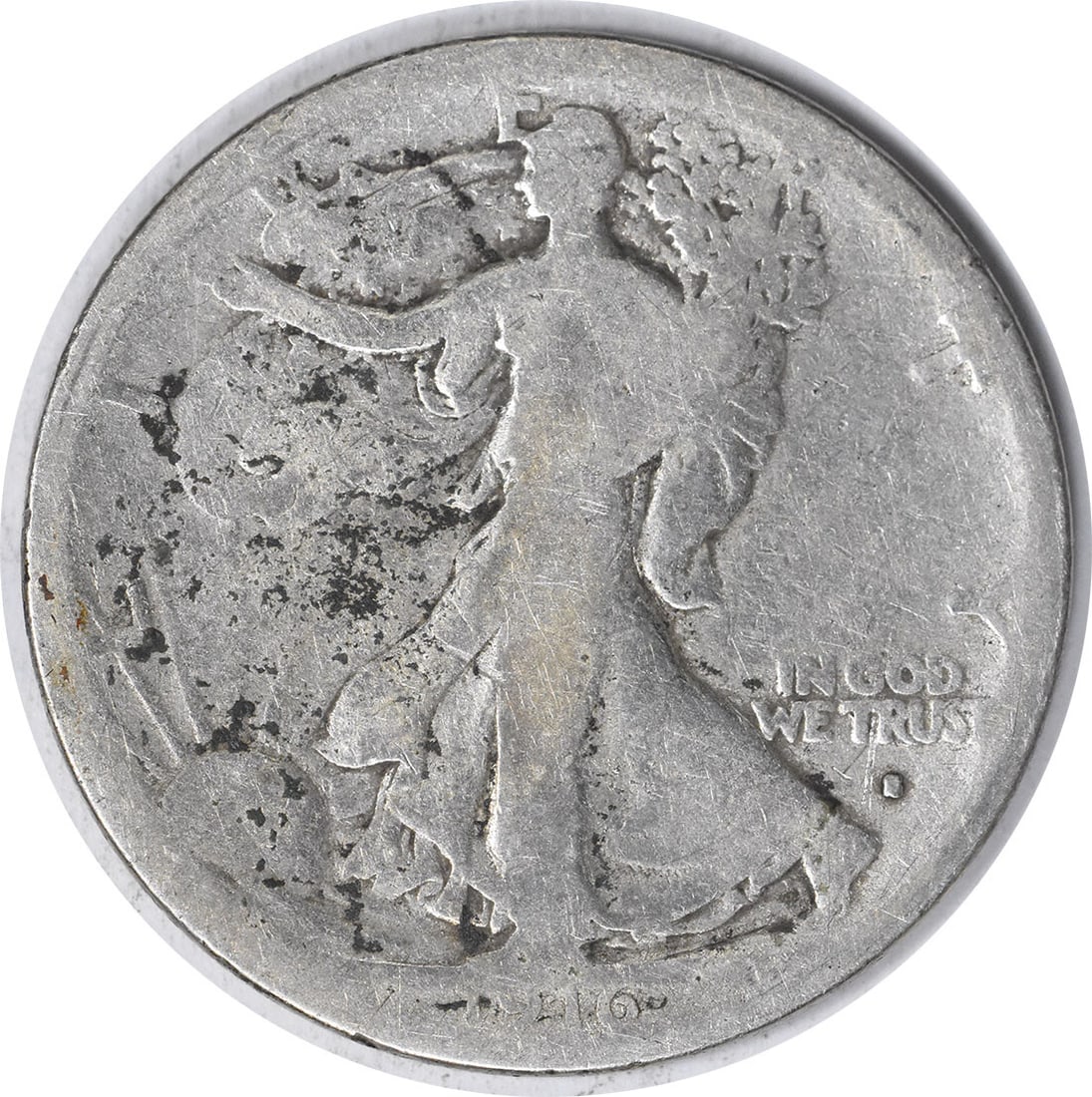 1916-S Walking Liberty Half Dollar 50C Uncertified Silver Coin (1 of 2)
