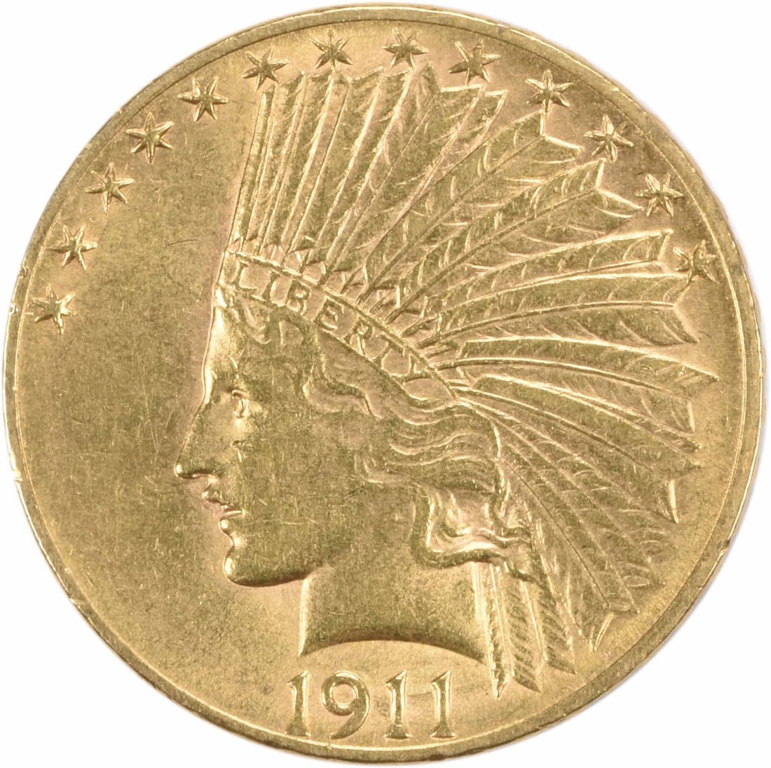 1911 $10 Gold Indian Coin AU by Augustus Saint Gaudens (1 of 2)