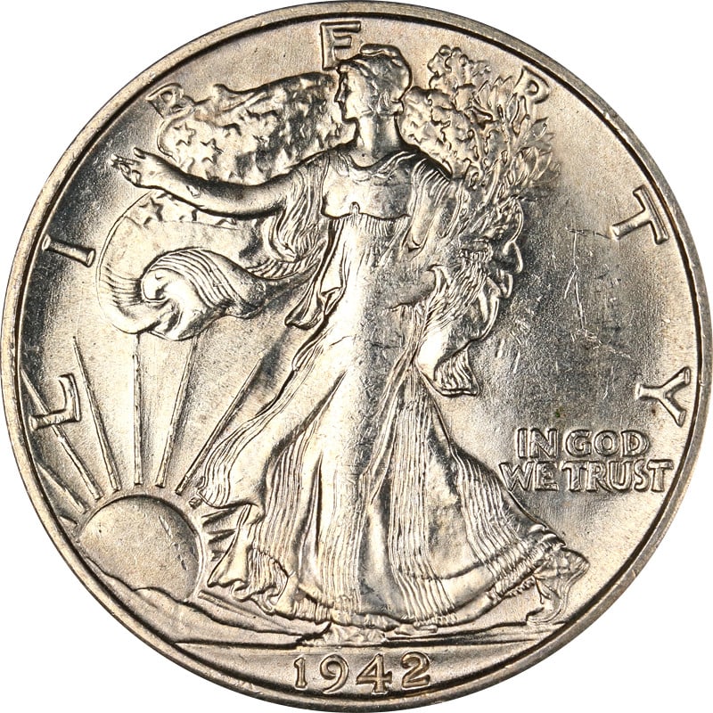 San Francisco Mint 1942-S Silver Walking Liberty Half Dollar Coin Circulated (1 of 2)