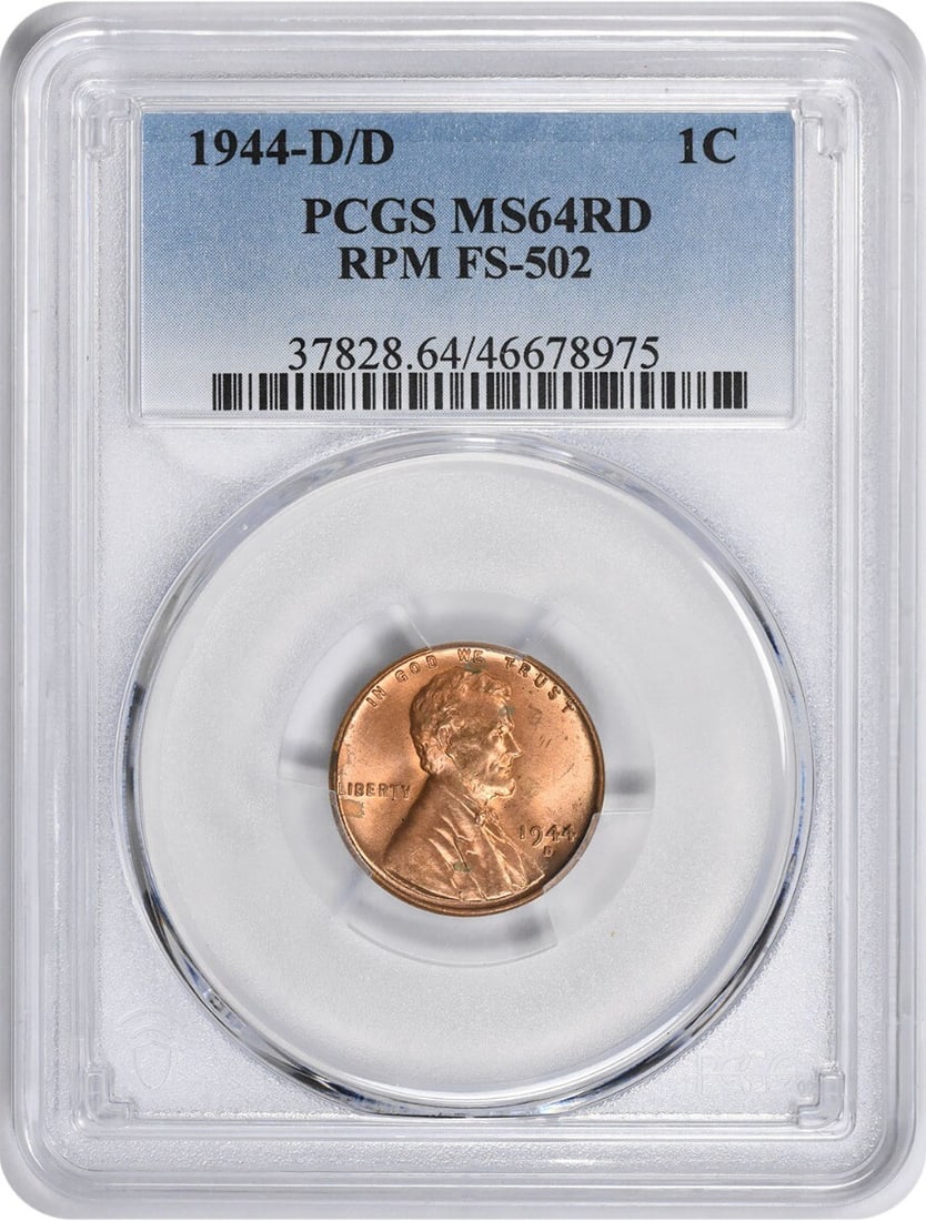 1944-D/D Lincoln Wheat Cent MS64RD PCGS Uncirculated (1 of 2)