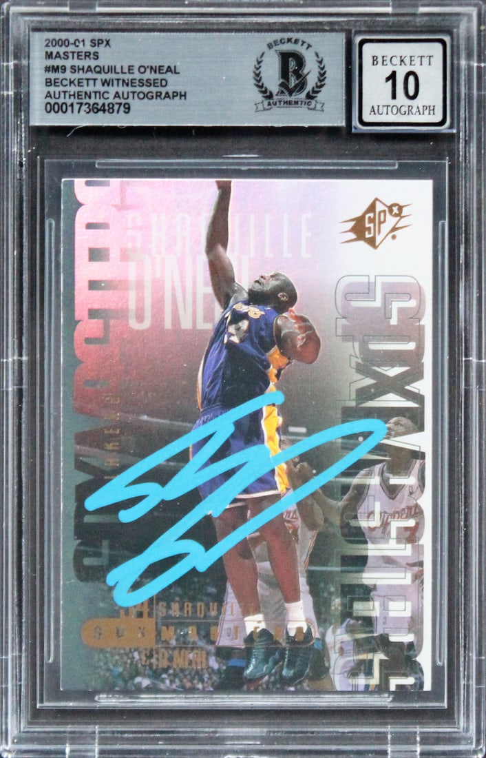 Shaquille O'Neal Signed 2000 SPX Masters #M9 Gem Mint 10 Beckett Slab (1 of 2)