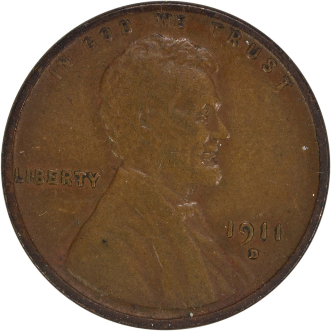 1911-D Lincoln Wheat Cent EF Uncertified Copper Coin (1 of 2)