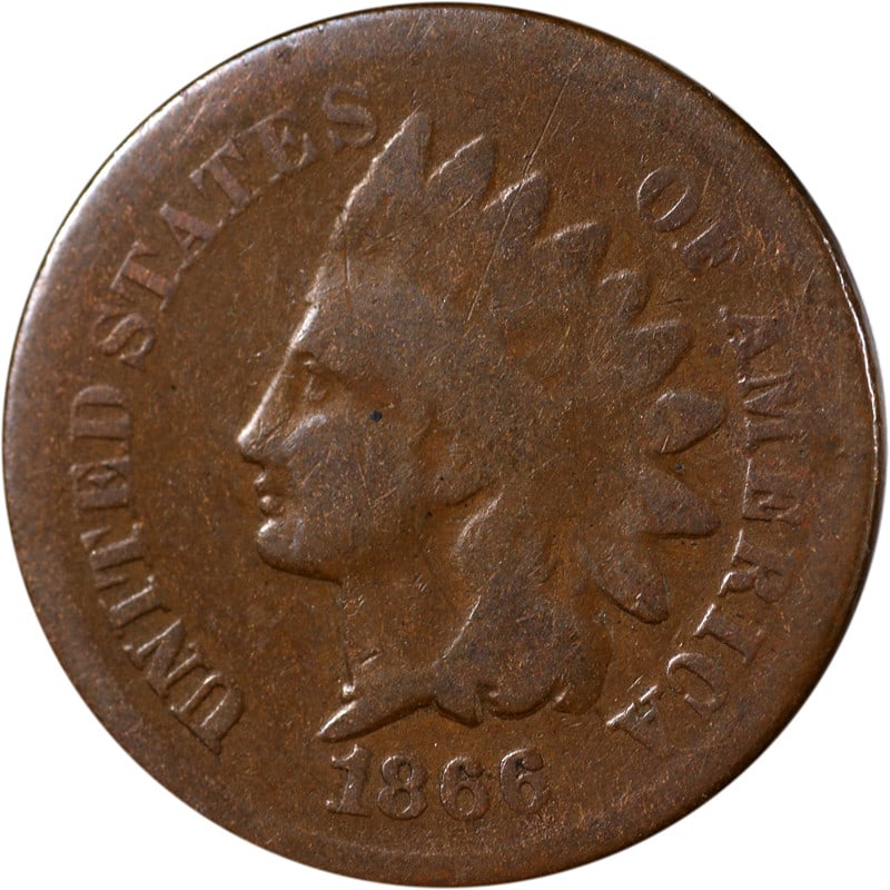 1866 Indian Cent Copper Coin Circulated Uncertified (1 of 2)