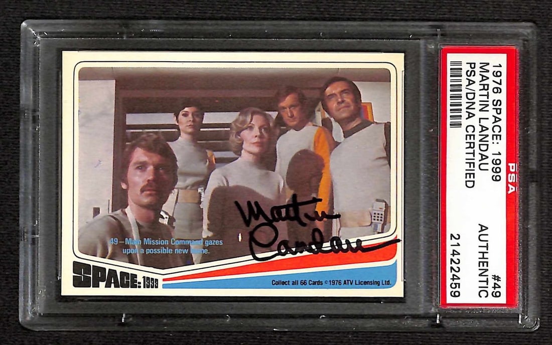 Martin Landau Signed 1976 Donruss Space: 1999 Card #49 PSA Certified (1 of 1)