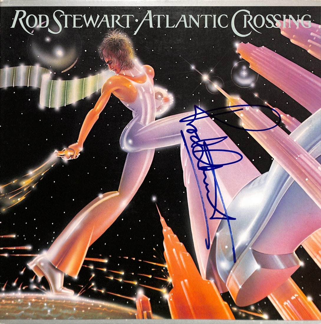 Rod Stewart Atlantic Crossing Signed Album Beckett Certified (1 of 1)
