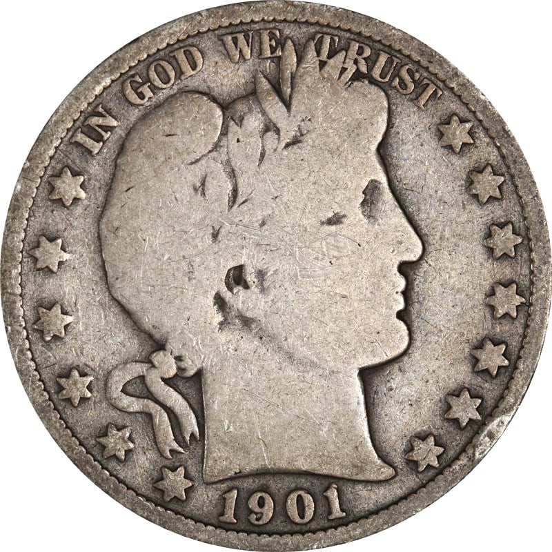 1901-O Barber Half Dollar Silver Coin Uncertified (1 of 2)