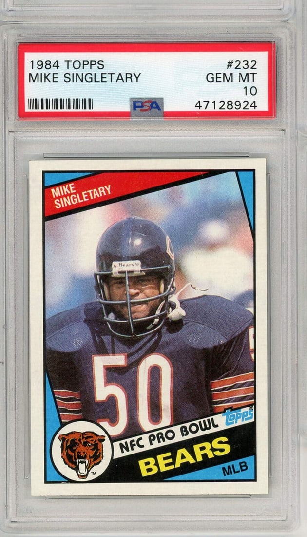 PSA 10 Gem Mint 1984 Topps Mike Singletary #232 Football Card (1 of 2)
