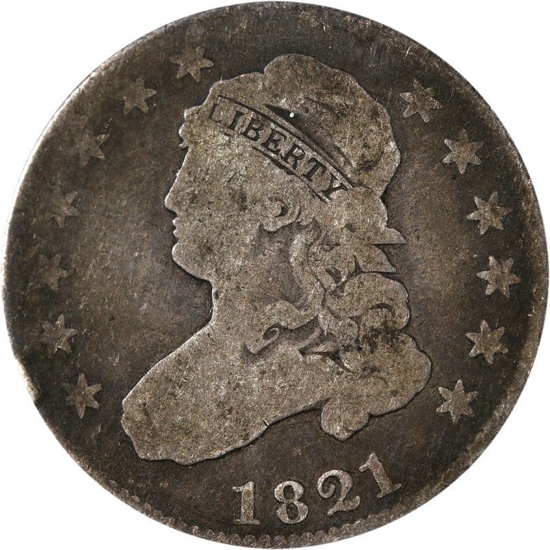 1821 Bust Quarter Silver Coin Uncertified Circulated (1 of 2)