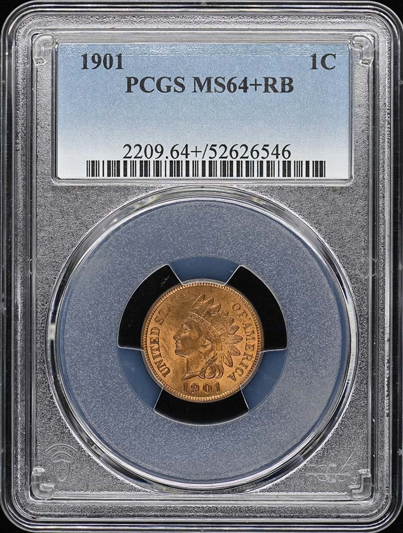 1901 Indian Cent Type 3 Bronze PCGS MS64+RB Uncirculated (1 of 4)