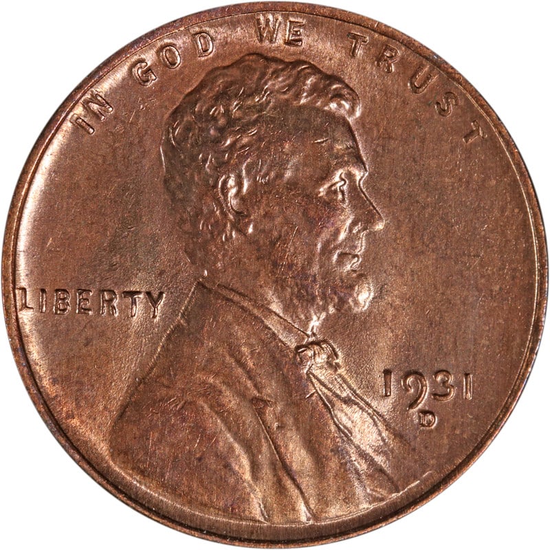 1931-D Lincoln Cent Copper Coin Circulated UNCERTIFIED (1 of 2)