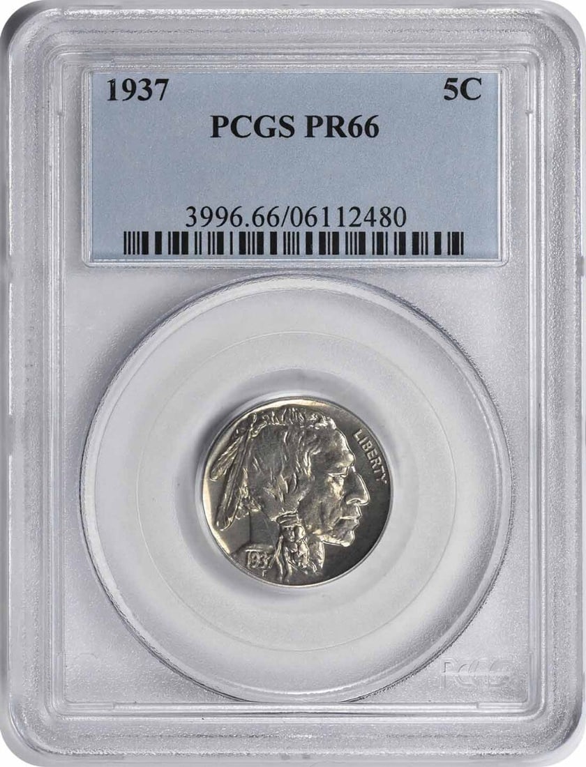 1937 Buffalo Nickel PR66 Uncirculated Proof Coin PCGS Certified (1 of 4)
